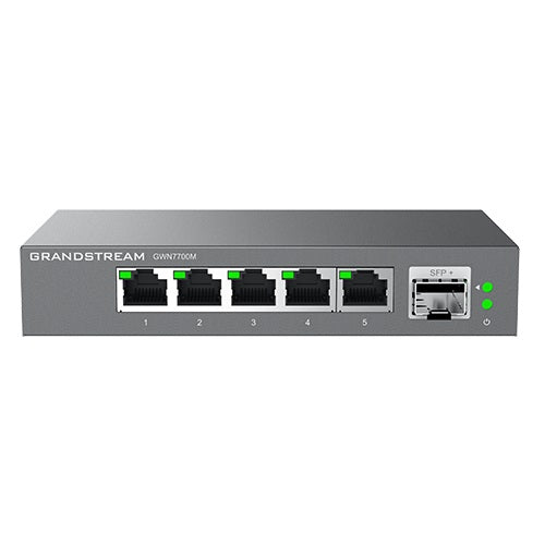 Grandstream GWN7700M Unmanaged 2.5 Multi-Gigabit Switch, 5 x 2.5 GigE, 1 x SFP+ Grandstream GWN7700M Unmanaged 2.5 Multi-Gigabit Switch, 5 x 2.5 GigE, 1 x SFP+